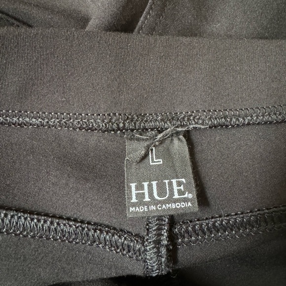 HUE Ponte Black Leggings Back Pocket Jean Style Size Large - Picture 5 of 7